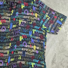 Haupt Shirt Mens XL Bold Graphic Alphabet AOP Lightweight Science Abstract Euro