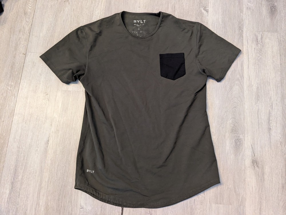 Bylt Drop Cut s/s Pocket Lux Performance Shirt Green Mens Large