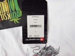 Quiksilver Men’s Large T-Shirt White Cotton Dragon Graphic QS002072Y NWT.