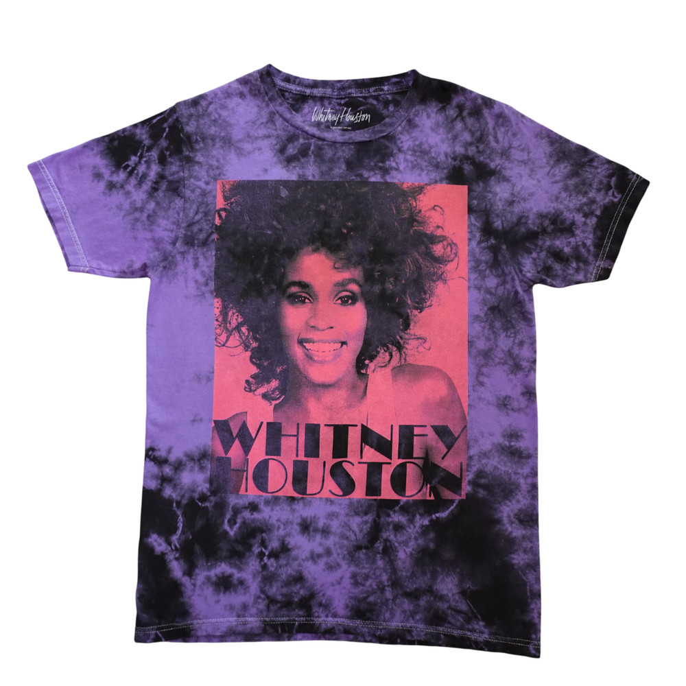 Whitney Houston Pink Diva Black & Purple Tie Dye 90’s Nostalgia T-Shirt Small