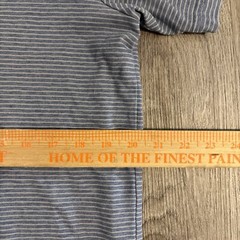Travis Mathew The Heater Polo Shirt Mens Gray Medium Striped Logo Embroiderd