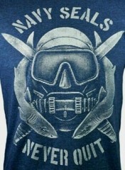 Men’s T-shirt NAVY SEALS -NEVER GIVE UP, NEVER QUIT -AIR BORN- NWT