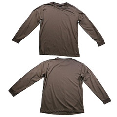 JACHS New York Mens Long Sleeve Crew Neck Shirt Large Olive Green Brown Casual
