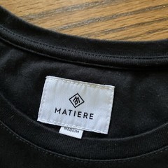 Matiere Men’s Tee T Shirt Pocket Long Asymmetrical Hem Cotton Silk Blend