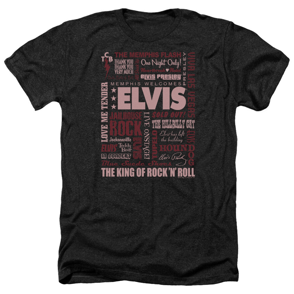 Elvis Presley Heather T-Shirt Flashback Black Tee