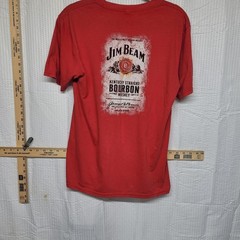 Jim Beam Bourbon Whiskey T-Shirt Red Heather District Perfect Tri Mens Small 750