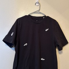 Adidas Undeniable Sneaker Shirt Large Black Embroidered BG34