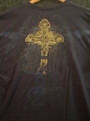 Vintage/Y2K Carbon Black T Shirt Size Large Navy Blue Crosses