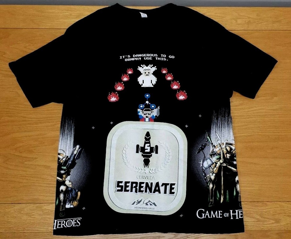 GAME OF HEROES Cerveza Serenate Video Games 100% Soft Cotton T-Shirt Men’s XL