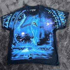 Liquid Blue 2001 Great Wolf Lodge Wolf All Over Print Men’s T-Shirt Size XL