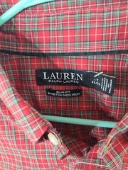 Lauren Ralph Lauren Mens XL Red Plaid Slim Fit Long Sleeve Button Up Shirt
