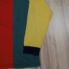 Teddy Fresh Shirt Mens Medium Color Block Pullover Spellout Embroidered Retro