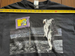 Vintage MTV Astronaut T Shirt Mens 3XL Black Graphic Logo Tee