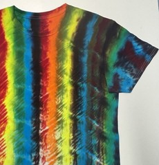 Artisan Handmade Tie Dye Adult T-Shirt Size Large Unique Rainbow Design Tee NEW