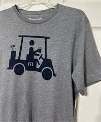 Travis Mathew Men’s T-Shirt Gray Golf Cart Beer Pima Cotton NWT Size S