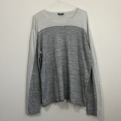 Vince Mens XXL Gray Sweater Tee Long Sleeve Cotton Cashmere Modal Lightweight *