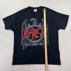 Slayer Shirt Mens XL Black Hanes Heavyweight 2010 Tour Band Tee Back Hit