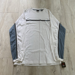 NWT Emergency Exit Men’s M White/Blue/Black Colorblock Logo Cotton Long Sleeve