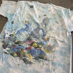 Liquid Blue Coral Reef Aquatic T-Shirt Vintage XL Single Stitch Made In USA