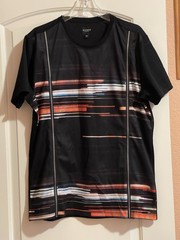 GUESS LOS ANGELES MEN CREWNECK , ZIPPER DETAIL, COLORFUL GRAPHIC PRINT~SHIRT Lg.