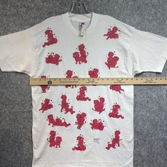 Vtg Fashion Victim Shirt Mens L Devil Sex Positions Fruit of the Loom AOP 90s