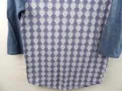 Mossimo Mens Size S 3/4 Sleeve T Shirt 100% Cotton Blue Geometric Pattern