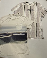 (2) LOT Hollister Must Have Collection Shirt Large Colorblock Script Spellout