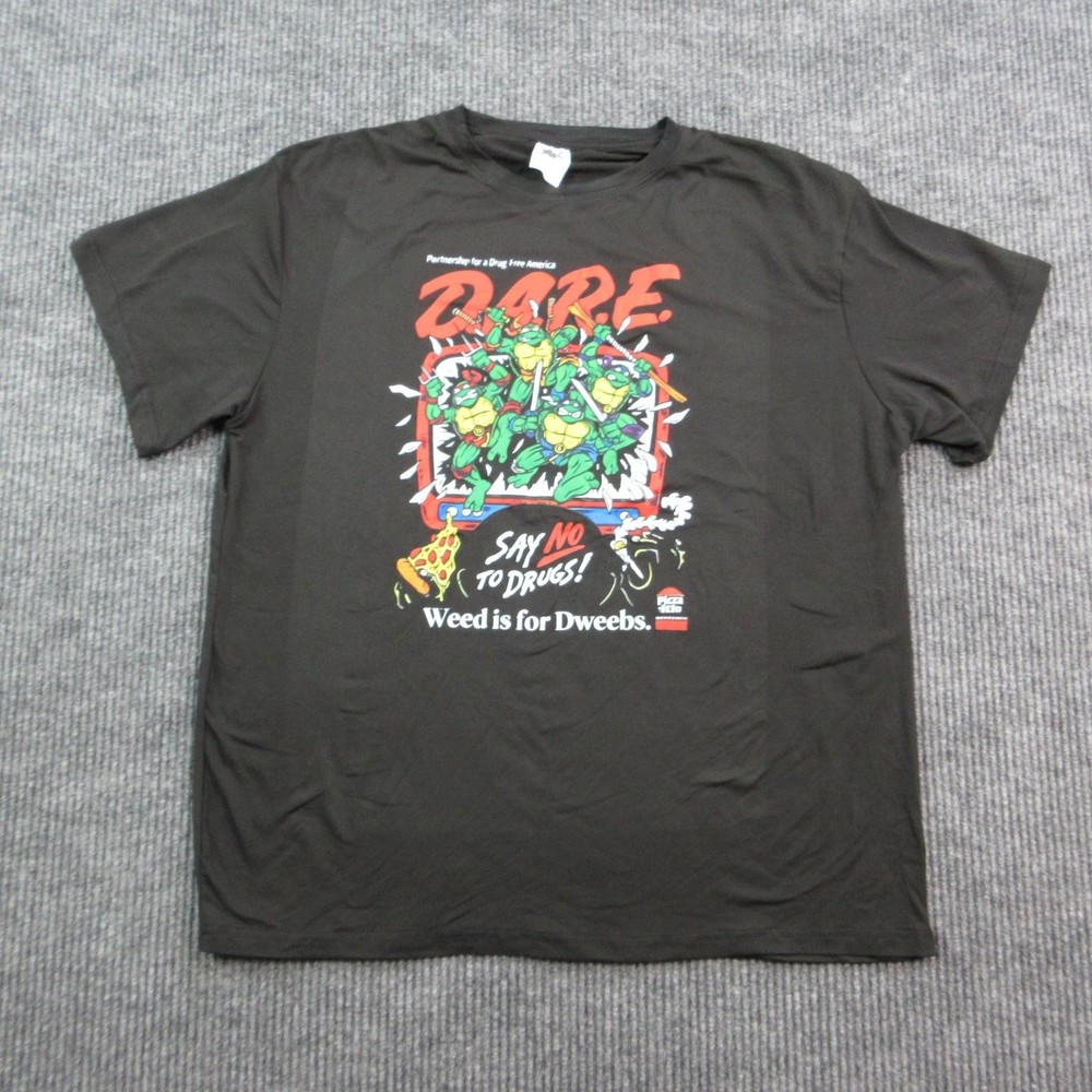 D.A.R.E. Ninja Turtles Shirt Mens 2XL Black Say No To Drugs Tee