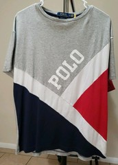 POLO Ralph Lauren Grey Tee With Asymmetrical Design Size M Mens