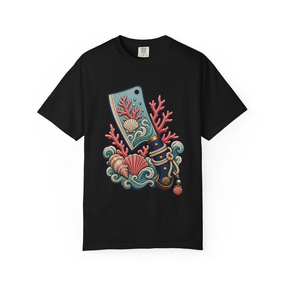 Embroidered Coastal Cleaver Coral T-Shirt Graphic