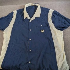 2X Wish Me Luck Winner’s Circle Men’s & Big 3x Bowling Shirt Size Blue/Brown
