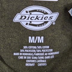 Dickies Men Shirt M Green Knit Pullover Short Sleeve Crew Neck Heavyweight NWT