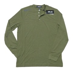 RLX Ralph Lauren Men’s Green Classic-Fit Performance Stretch L/S Henley Shirt