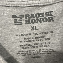 Vintage Rags Of Honor Gray SS T Shirt XL NWT
