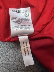 Lacoste Short Sleeve T Shirt 100% Cotton Men’s Size 3 X Red