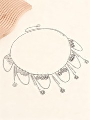 Silver Belt Chain Belt for Fashion Coin Metal Waist Belts Chains Plus Size La…