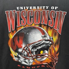 NCAA Vintage Wisconsin Badgers Helmet Graphic T-Shirt Mens Large Sleeveless
