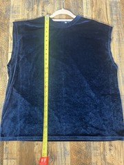 ASOS DESIGN Men’s Navy Blue Sleeveless Velour Top, Size Large