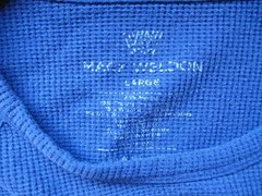 Mack Weldon Shirt Mens Large Navy Thermal Waffle Crewneck Long Sleeve Raglan