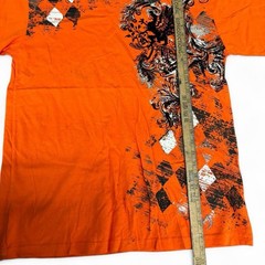 Y2K Karl Kani v neck tee Sz L NWT Grunge Skater Hip Hop Deadstock Orange