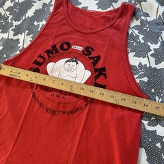Vtg 90s Crazy Shirts Honolulu Sumo Sake Tank Top Red Single Stitch Design 143 XS