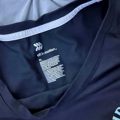 All in Motion Black Graphic Shirt blue IDGAF Peace Love XL Athletic super soft