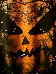 Mens Halloween Fright Night T-Shirt XL Scary Pumpkin Jack O’Lantern Black Tee