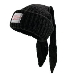 Bunny Ears Hat Beanie with Ears Long Ears Grunge Hat Winter Cap Warm Knit Rab…