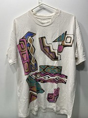 Vtg 90s Thrashed Faded Abstract Art Shirt XL Surf Skate Grunge Vaporwave OP