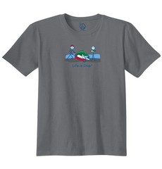Life is Crap Big Bass Fishing Fisherman Gift Mens Short Sleeve Crewneck Tee