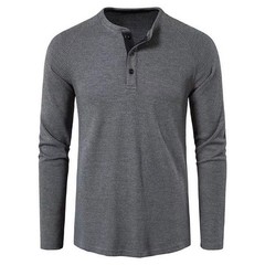 Men’s 95% Polyester 5% Spandex Long Sleeve Undershirt for Henry Collar T Shirt