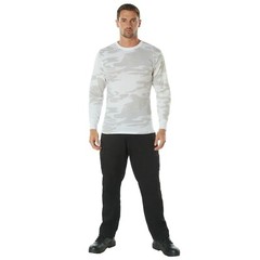 Rothco White Camo Long Sleeve T-Shirt Tactical Military Crew Tee Undershirt