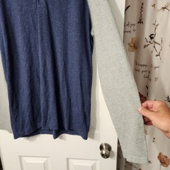Foundry Men’s Pullover Long Sleeve Shirt Blue/Gray Sz 2XL Tall…