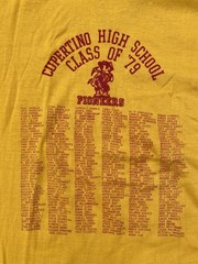 Vintage 1979 Cupertino High School Pioneers Class Of 79 T Shirt 70s 1970s Size M